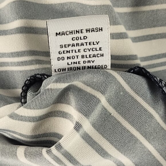 Emma & Michele Blue White Stripe Jersey V Neck Wide Leg Jumpsuit Size Large - Picture 14 of 14